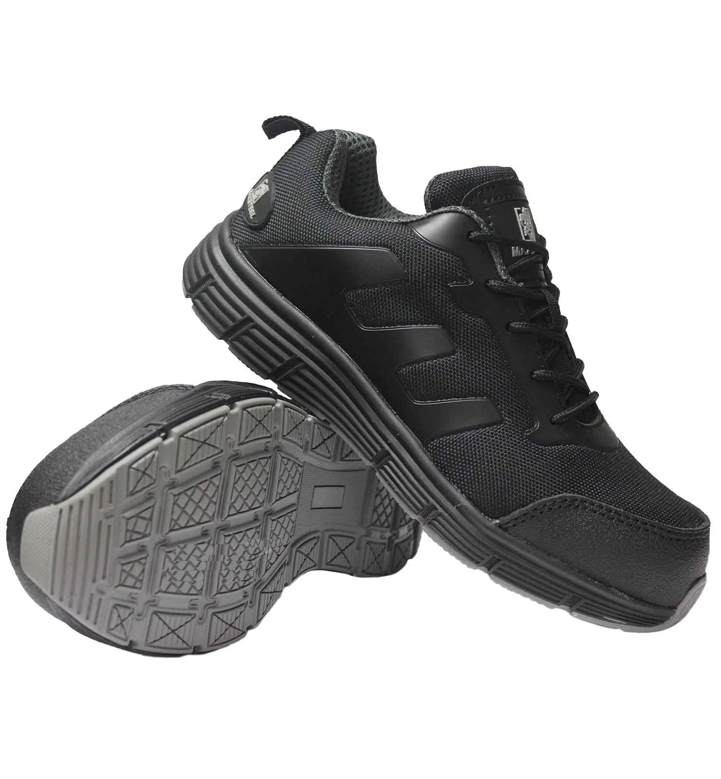 MENS BLACK LADIES WIDE FIT PLASTIC TOE CAP SAFETY LIGHT WEIGHT TRAINERS SHOES