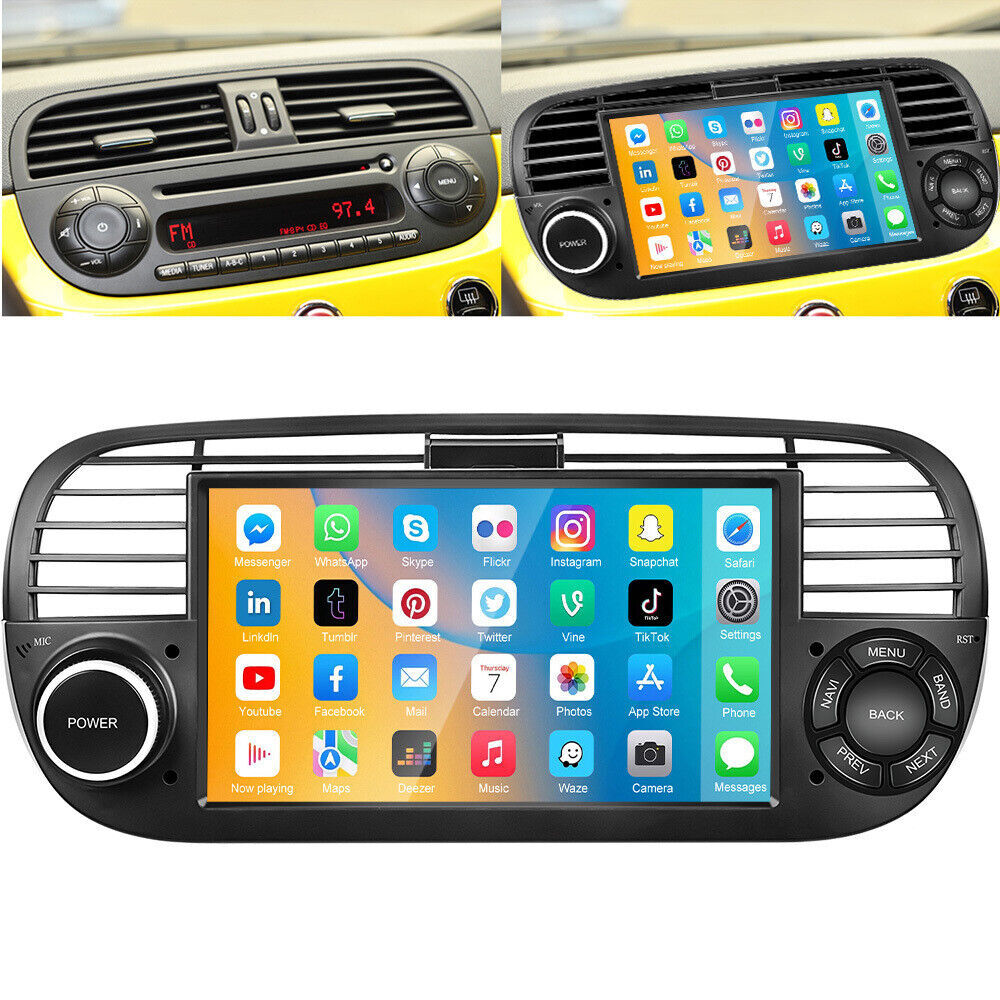 Linux Autoradio Für Fiat 500 2007-2015 - Wireless CarPlay & Android Auto