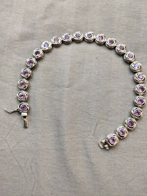 OR PAZ STERLING SILVER CT AMETHYST OXIDIZED 8