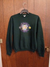 Vtg 1997 Super Bowl XXXI Sweatshirt Crewneck Large Patriots Packers Green