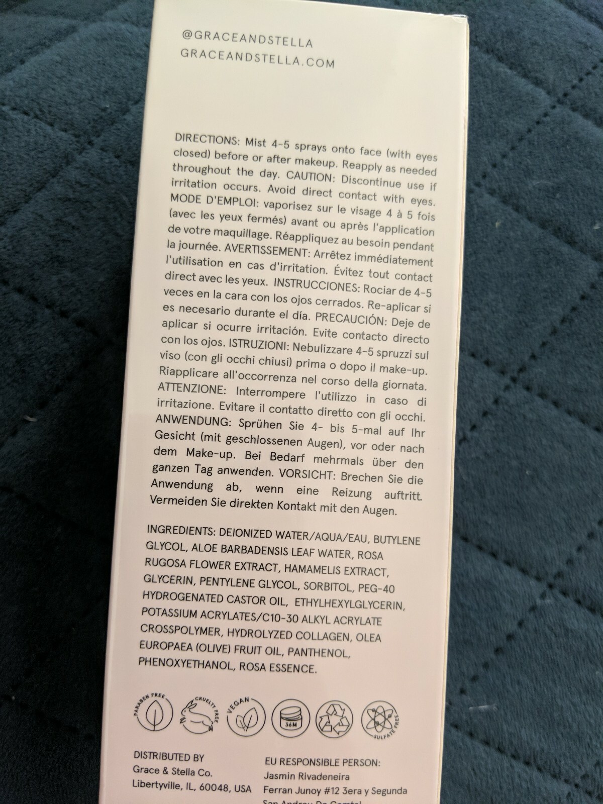 Grace And Stella Rose Hydrating Facial Spray New 240 ML 8.11 OZ  Sealed