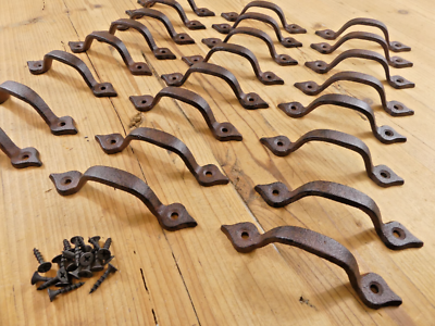 #ad 24 Rustic Cabinet Handle Cast Iron Drawer Pull Door Antique Style 4 5 8quot; Farm $54.99