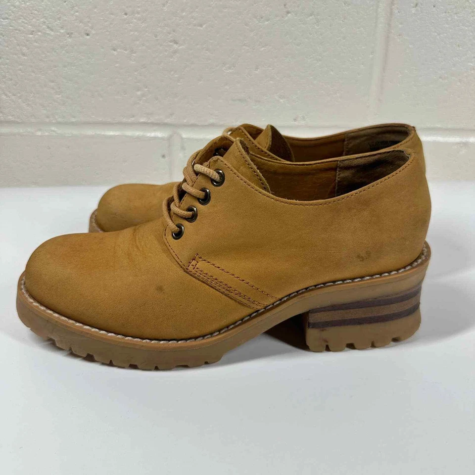 Nine West Chunky Leather Platform Shoes Women's 7.5 Beige Y2K Casual Granny - Image 3 of 4