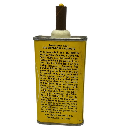 Vtg. Brite-Bore Gun Bore Cleaner Empty Can, Gun Grease 2/3Full , Gun Oil 7/8Full - Picture 8 of 16