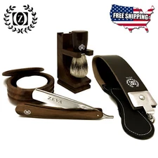 SHAVE READY WOODEN MADE MEN'S CUT THROAT STRAIGHT RAZOR SHAVING SET IN GIFT BOX