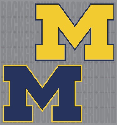 2 University of Michigan Wolverines Cornhole Decals LARGE 15.25x11'' Stickers