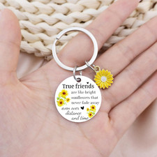 Sunflower Friendship Keychain - Gifts for Bestie, BFF, Birthday, Going Away