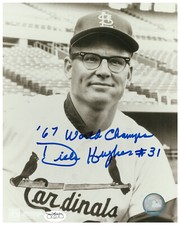 Dick Hughes Signed Cardinals 8x10 Photo Inscribed 