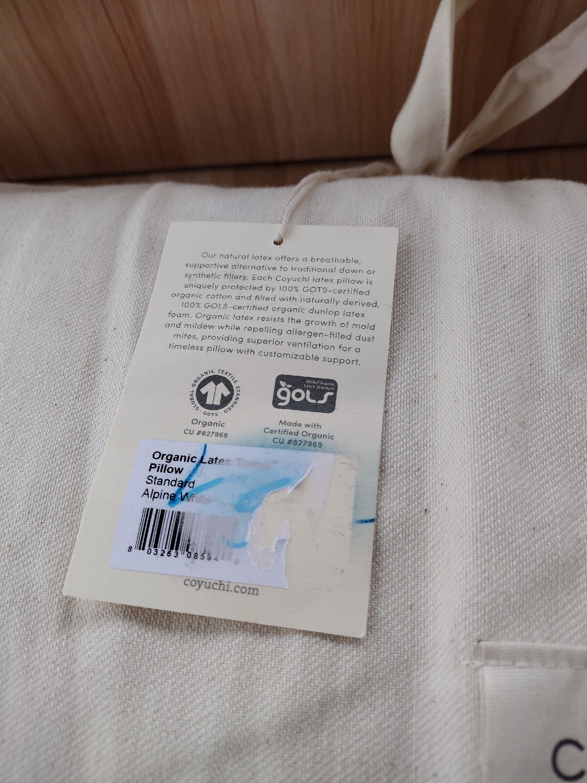 Coyuchi Organic Latex Turiya Spinal Alignment Pillow 26"x15.5"x5