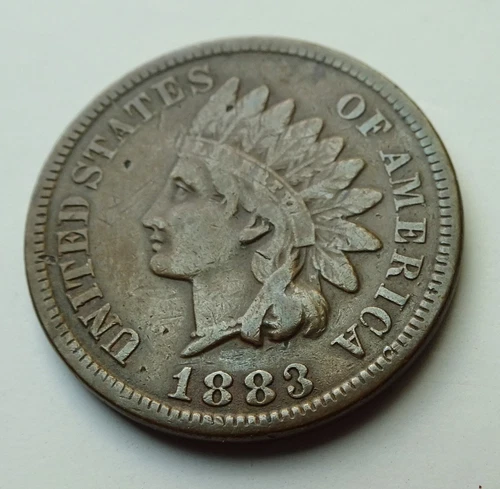 1883 Indian Head Cent Penny w/partial LIBERTY - Fine