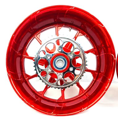 STOCK SIZE SOLID CANDY RED TORNADO WHEELS 12-20 KAWASAKI NINJA ZX