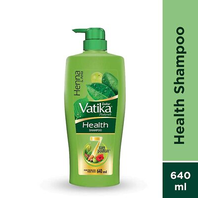 Dabur Vatika Health Shampoo, with Henna & Amla for Problem Free Hair - 640ml