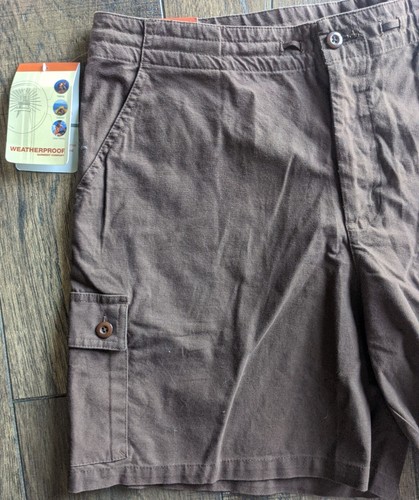 Weatherproof Womens Outdoor Cargo Short Sz 16 Bark Brown Hiking Drawstring NWT - Picture 3 of 12