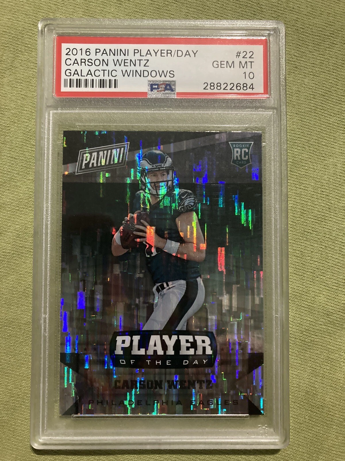 Carson Wentz Panini Player of the Day #22 Galactic Windows