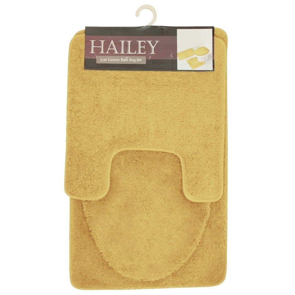 Hailey 3 Piece Bath Rug Set, Bath Mat, Contour Rug, Lid eBay