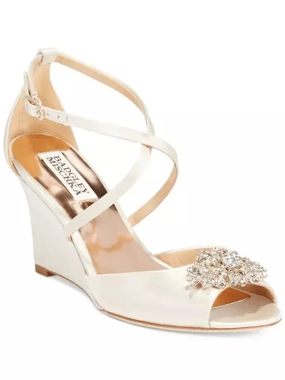 Badgley Mischka Womens Abigail Wedge Shoes size 7.5 3.5 wedge eBay