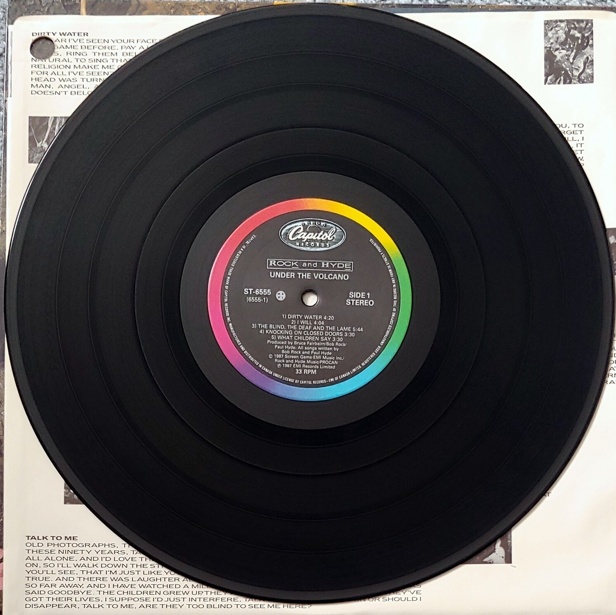 ROCK AND HYDE – UNDER THE VOLCANO LP 33 RPM VINYL EX COND
