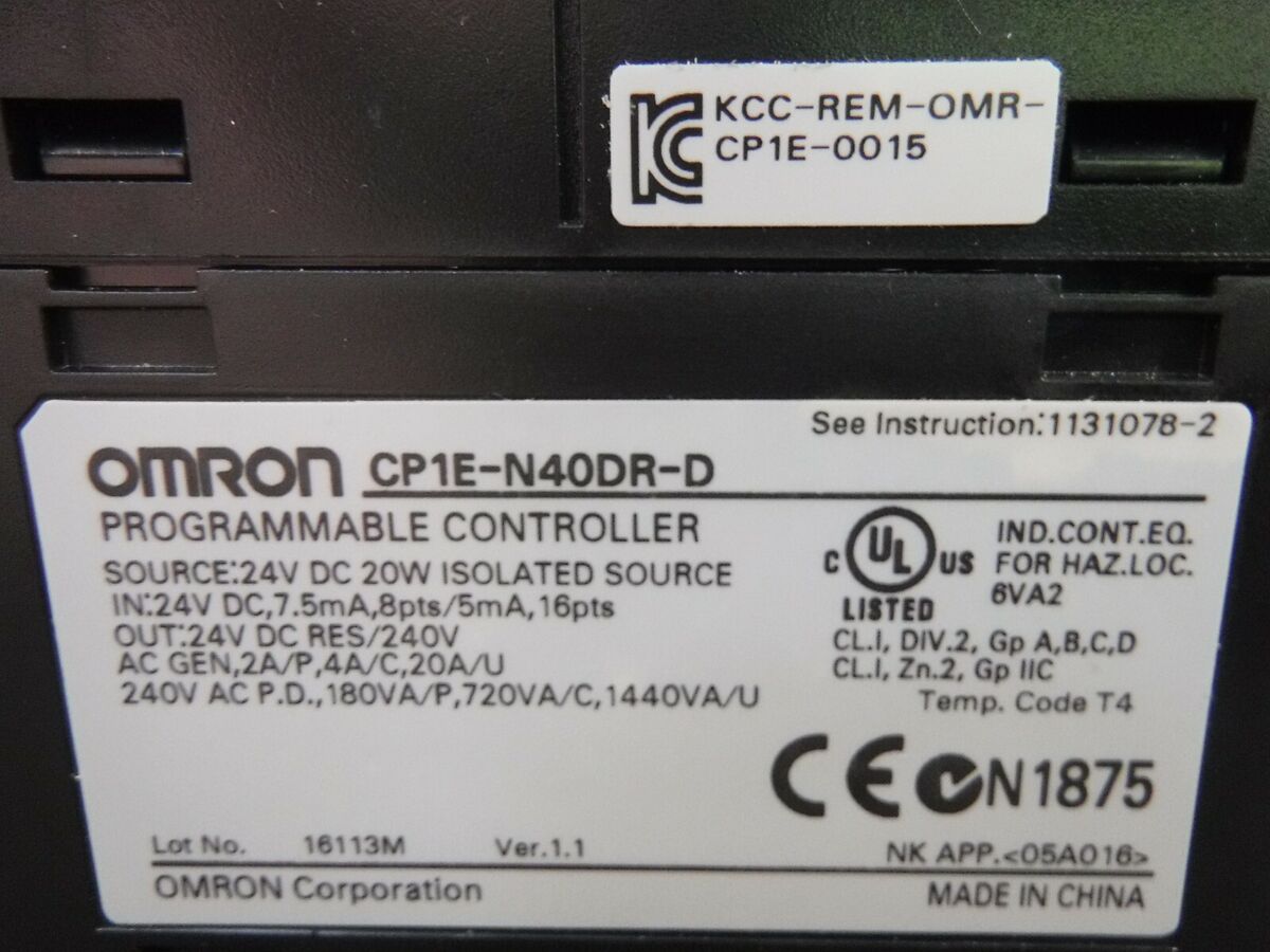 Omron Sysmac CP1E-N40DR-D, Programmable Controller | eBay Omron Sysmac CP1E-N40DR-D, Programmable Controller | eBay