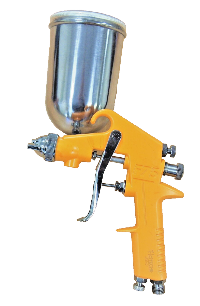 F-75 HVLP Air Spray Paint Gun 1.5 mm Tips Nozzle 400cc Metal Can