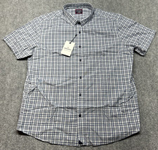 UNTUCKit MacMurray Shirt Mens 2XL Slim Fit Short Sleeve Button Up Blue Cotton