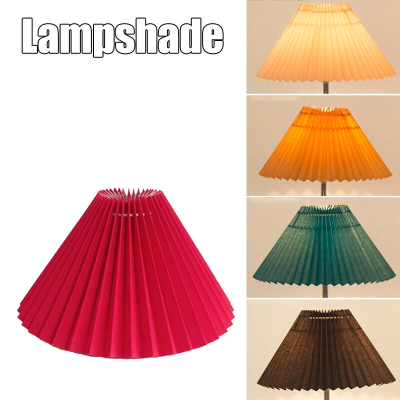 Pleated Lampshade E27 Light Cover Japanese Style Fabric Table Lamp Decor