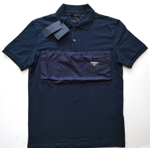 BNWT PRADA Mens Navy Blue Polo T-Shirt 