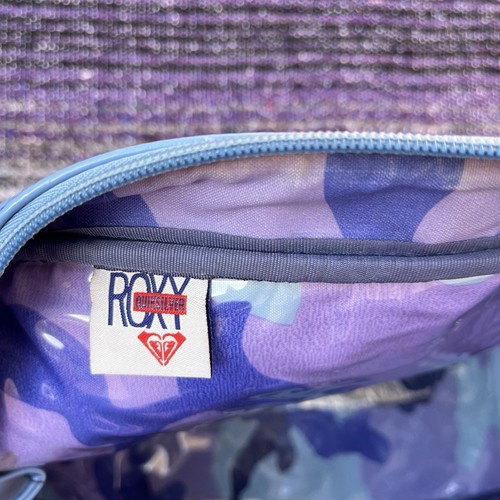Vintage Roxy Travel Bag Luggage Blue Hawaiian PVC Surf - Picture 8 of 15