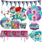 Mermaid birthday decoration Little mermaid party tablecloth plates napkin supply
