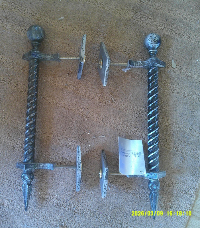 RAJAH OF CALIFORNIA new vintage door handles HEAVY SOLID ALUMINUM Gothic style