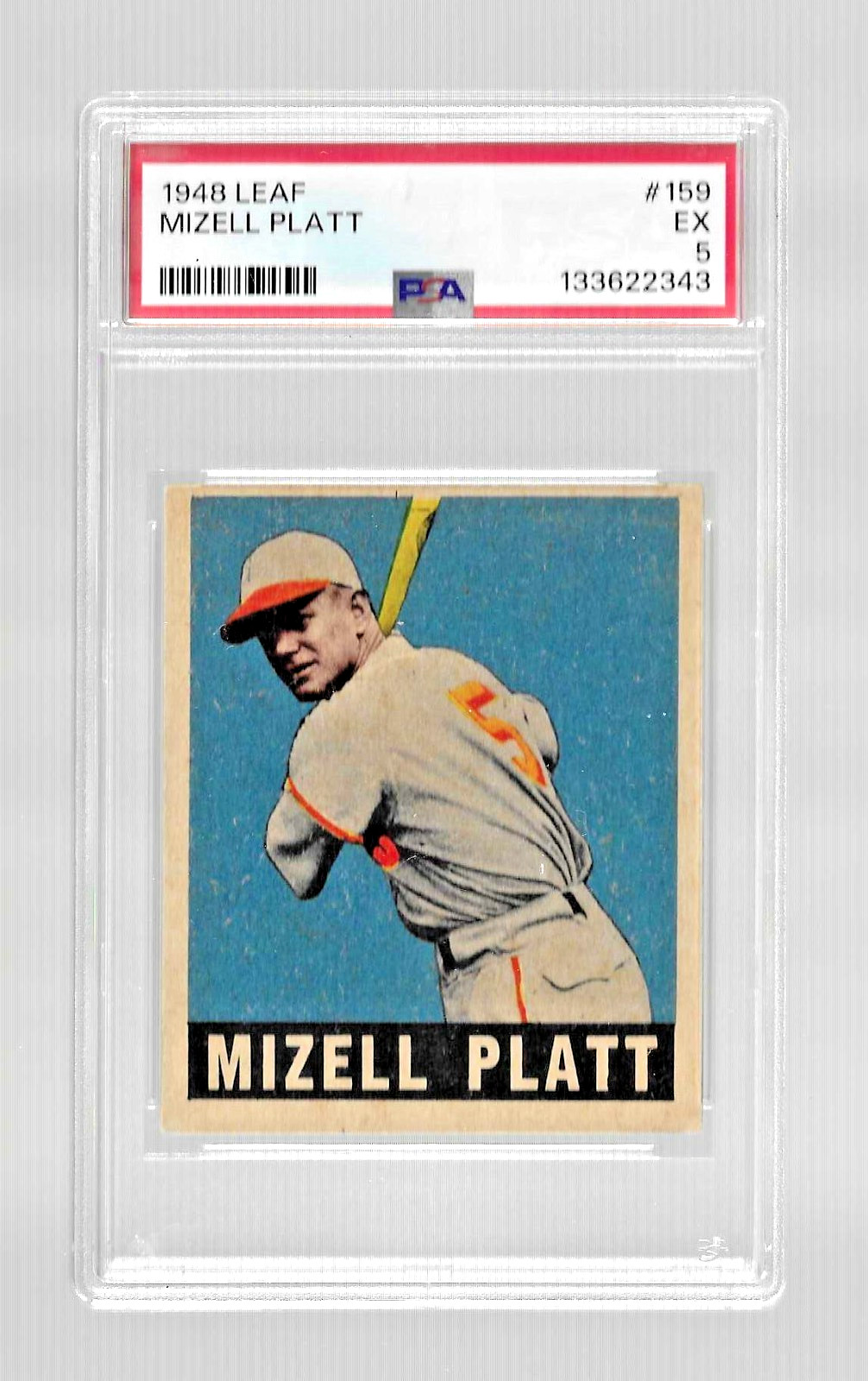 1948 LEAF BASEBALL CARD #159 MIZELL PLATT RC PSA 5 NQ MLB ST. LOUIS BROWNS