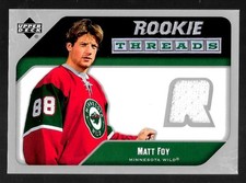 2005-06 Upper Deck Rookie Threads Card #RT-MF Matt Foy Minnesota Wild. rookie card picture