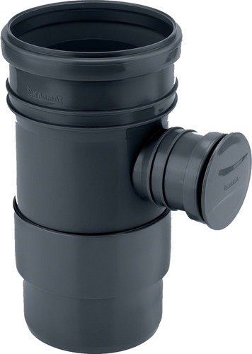 KARMAT Regensammler Ø110 Schwarz + Muffe 110/104 mit Dichtung & Stopfen UV