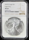 2025 P American Silver Eagle NGC MS69 ASE Eagle Privy Graded US Coin Slab (285)
