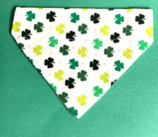Over Collar Slide On Pet Dog Cat Bandana  ST. PATRICKS DAY SHAMROCKS  SMALL