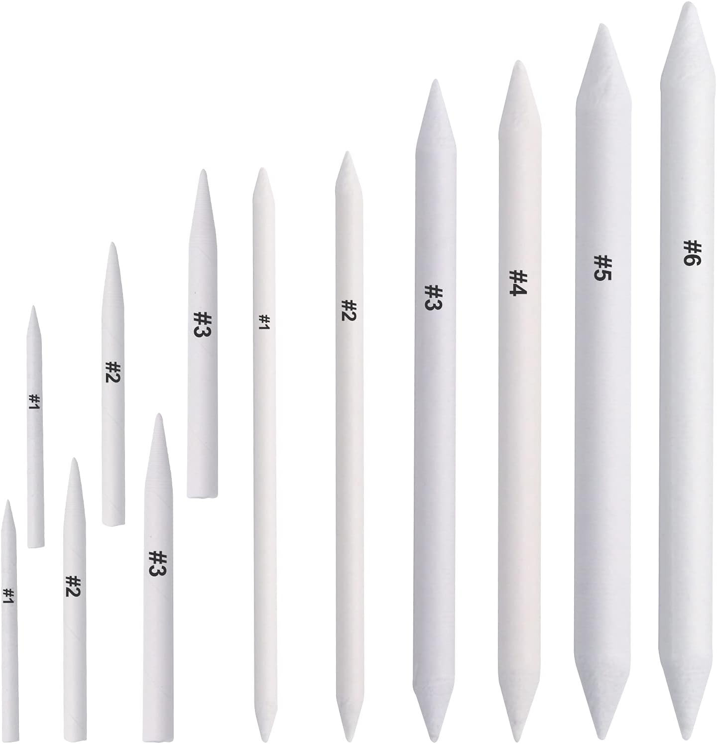 12 Pcs Blending Stump and Tortillions, Paper Art Blenders, A