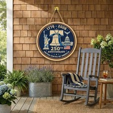 Patriotic America Wooden Sign Door Hanger USA