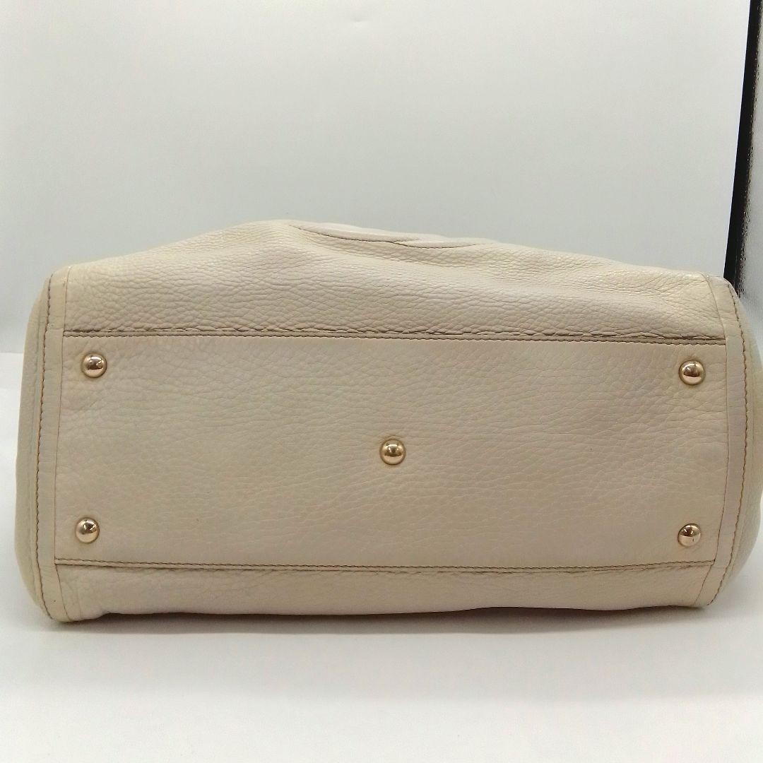 GUCCI Soho Tote Bag Leather Beige Fringe Charm Authentic B Grade thumbnail 3