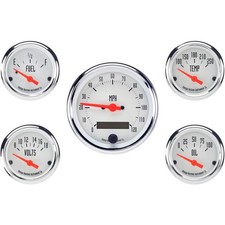 Omega Kustom 5-gauge Set Electric Speedometer Kool White