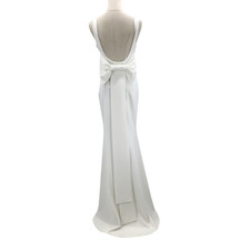 LULU'S XS Loving Fate White Bow Square Neck Backless Wedding Maxi Dress NWT B102