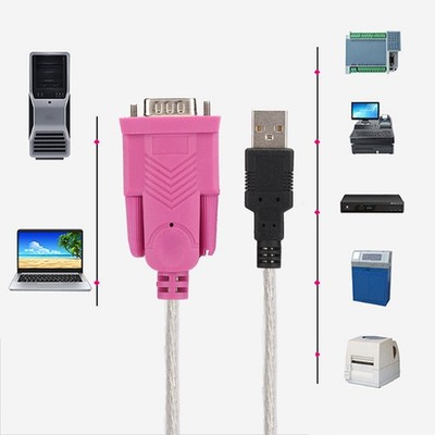USB 2.0 Bis RS232 Serienkonverter DB9 Männlicher Silberdraht 1 Mbit/S