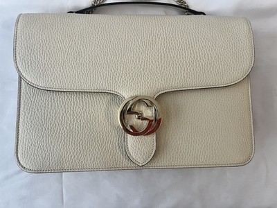 GUCCI Interlocking GG Dollar - Medium Sz Crossbody Bag Off White 51030 