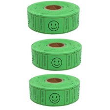 Lot of 1500 Single Stub Raffle Tickets Smile Face Each Roll 500, 3 Rolls