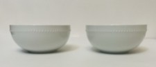 Set Of 2 Threshold 5 3/4” Wide Beaded White Porcelain Soup Cereal Bowls  Unused