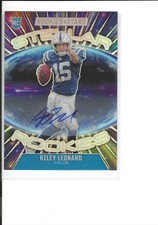 RILEY LEONARD 2025 PANINI ROOKIE & STARS AUTOGRAPHED REFRACTOR ROOKIE CART,