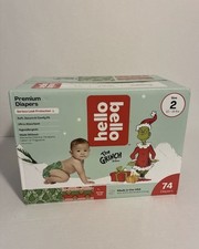 NEW & Unopened Size 2 Hello Bello X The Grinch Diapers, 74 count 0.38 per diaper