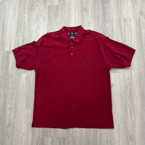 Vintage Nike Golf Polo Shirt Men's Extra Large XL Red Collared Golfing Preppy