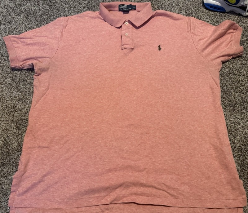 Polo Ralph Lauren Salmon Pink Polo Shirt Size XL