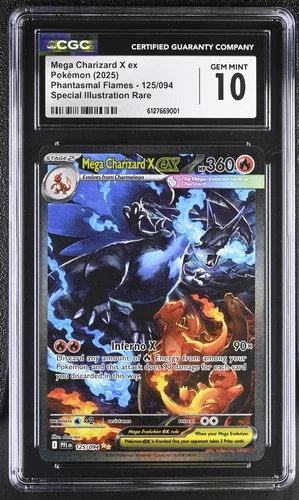 CGC 10 Mega Charizard X EX 125/094 Phantasmal Flames SIR Pokemon