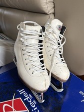 Riedell 229 Women's Figure Skates White Size 4 A Leather Boot