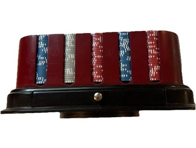 World Series Poker Tour Chip Set Rotating Wood Case Sealed